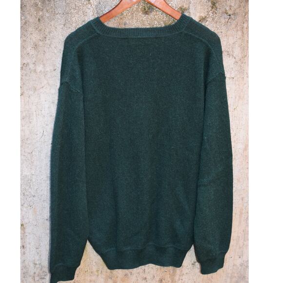 Brooks Brothers Golf 100% Alpaca Wool V-Neck Sweater Green Size XL Made in Peru - Picture 4 of 4